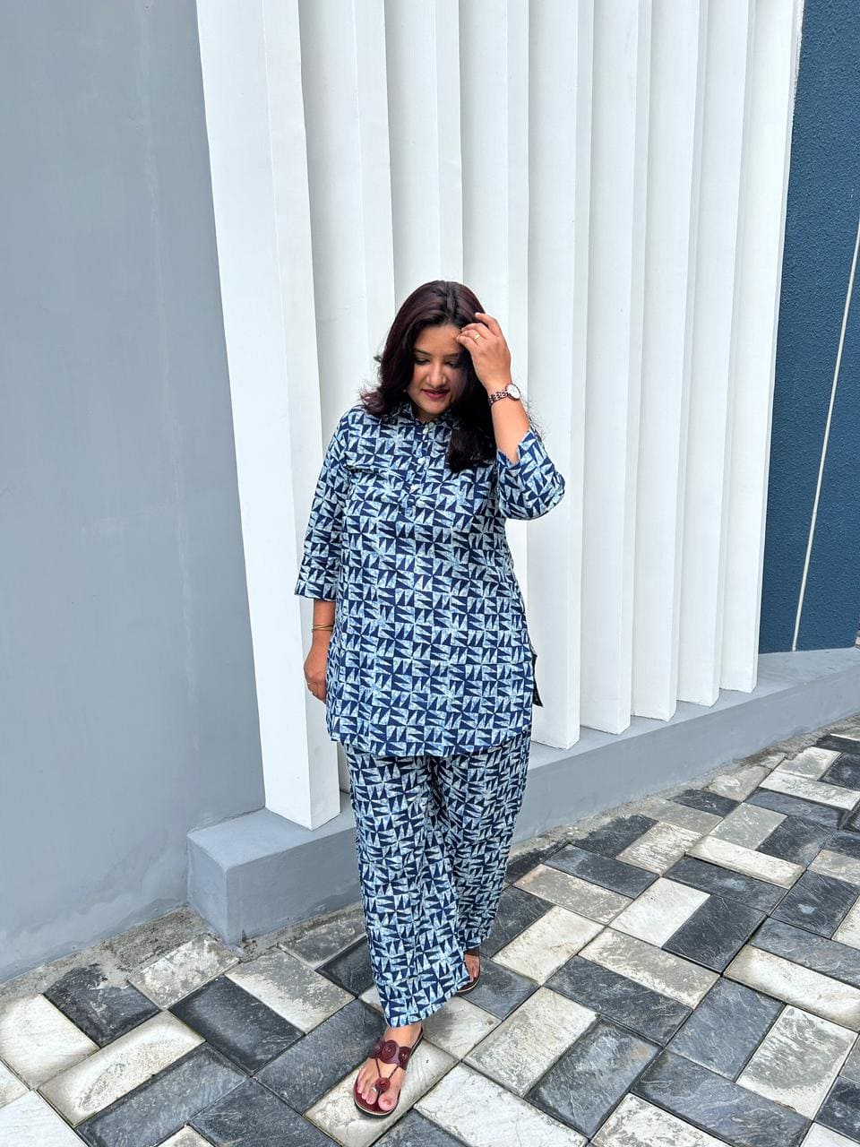 COD037 - Indigo Short Co-ord set