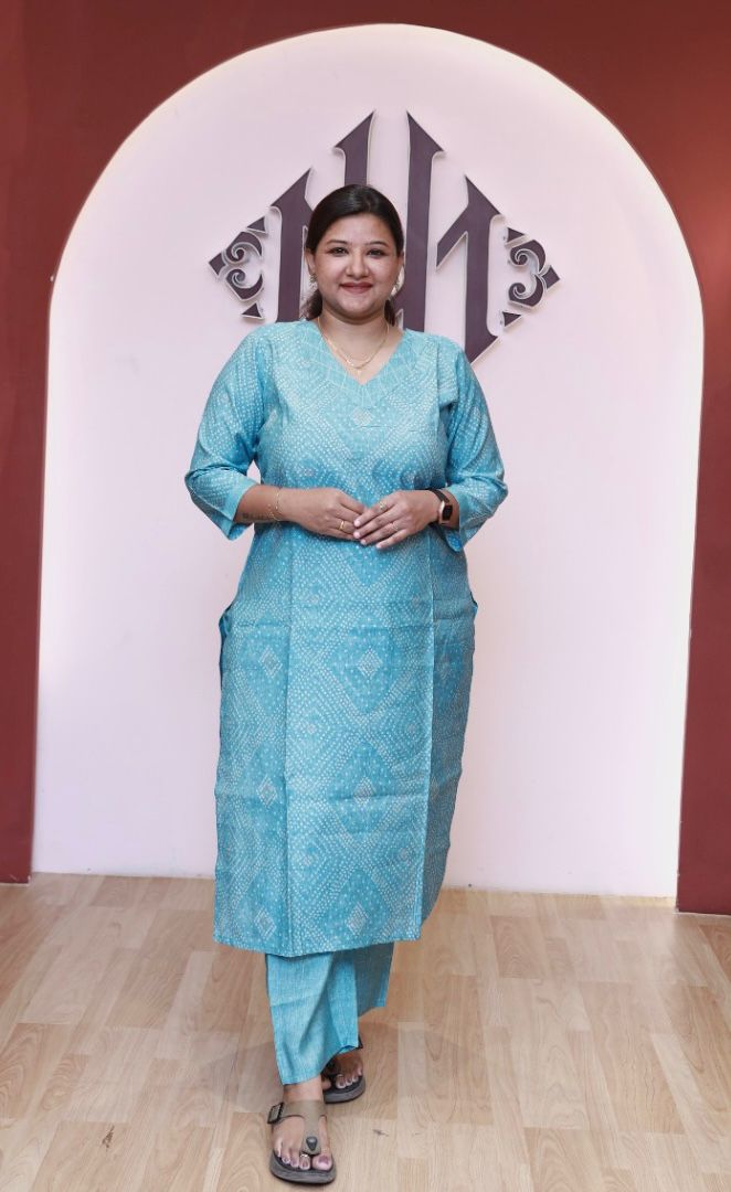 COD045 - Blue bandini long Co-ord set