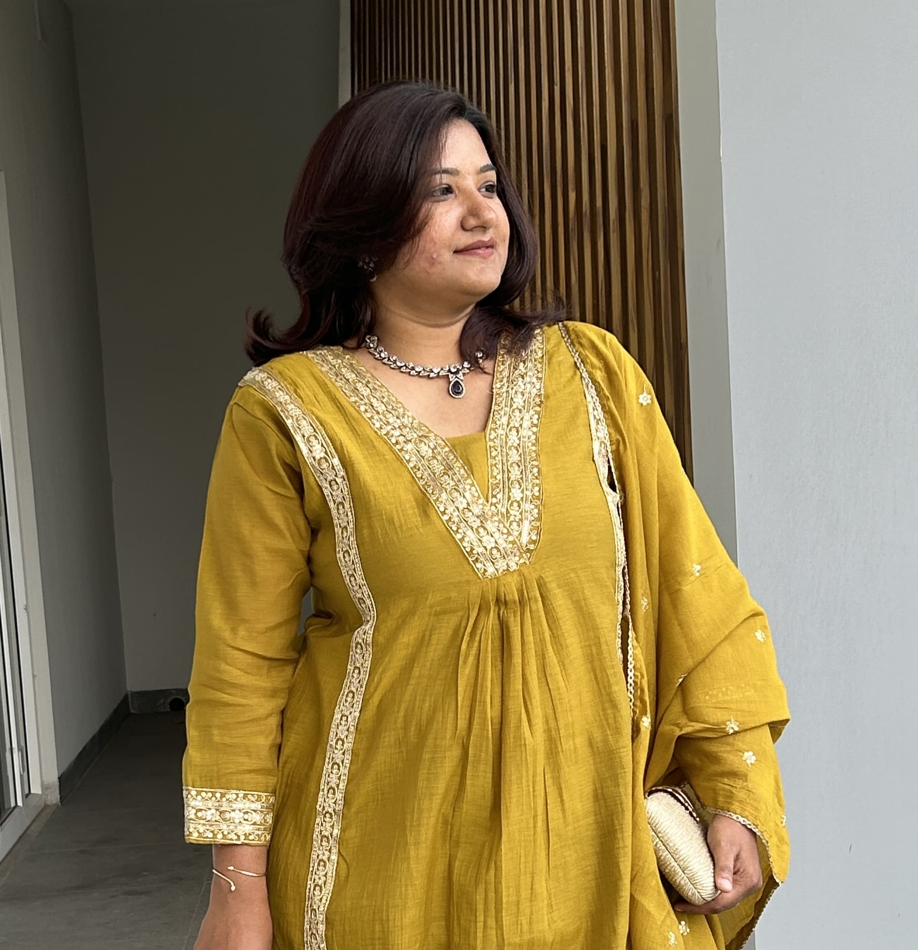 RMS143 - Mehandi Green A-line sequence suit